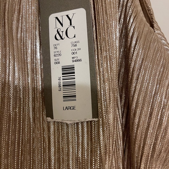 BNWT Fancy Gold Maxi Dress with Slits